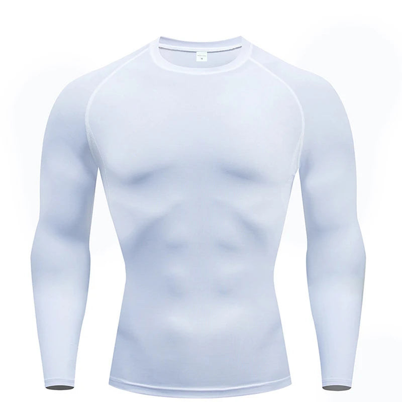 Compression Long Sleeve Shirt Black Fitness T-shirt Men's Muscle